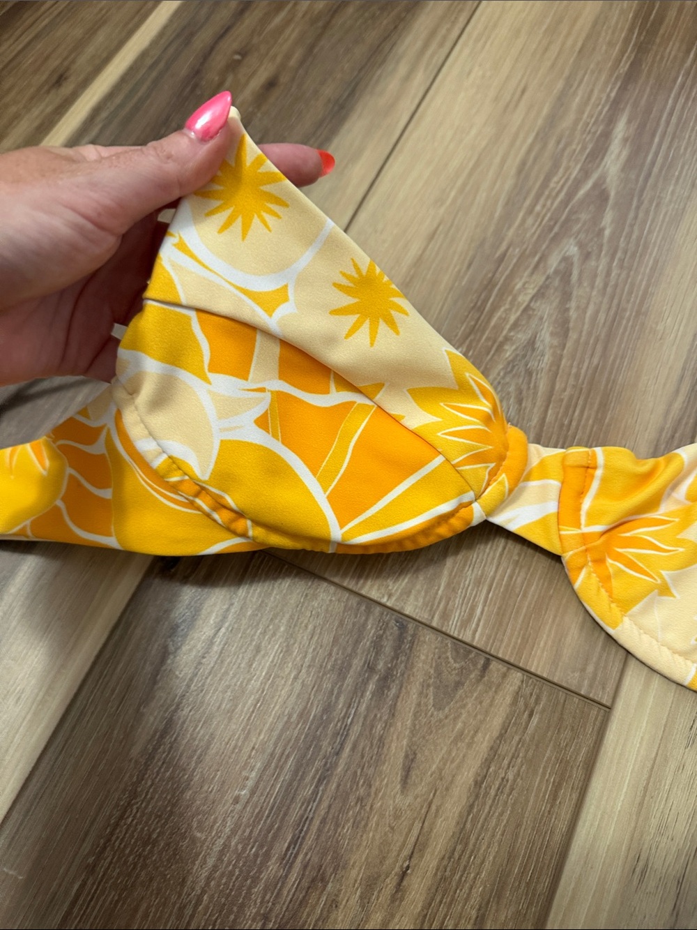 Skatie Yellow Floral Bikini Top